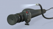 Endoscope with light activated