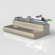 Infusion pump with mounted syringe