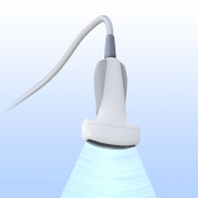 Ultrasound transducer with sound field beam pattern